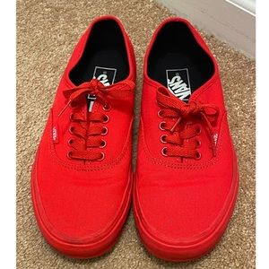 Vans red lace ups